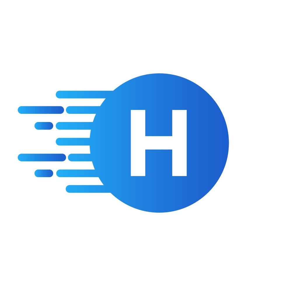 brief h logo ontwerp vector met dots vector sjabloon