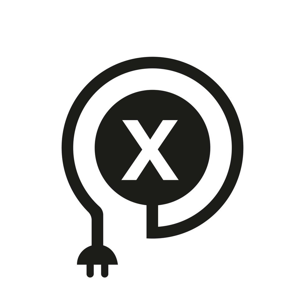 brief X elektrisch logo vector