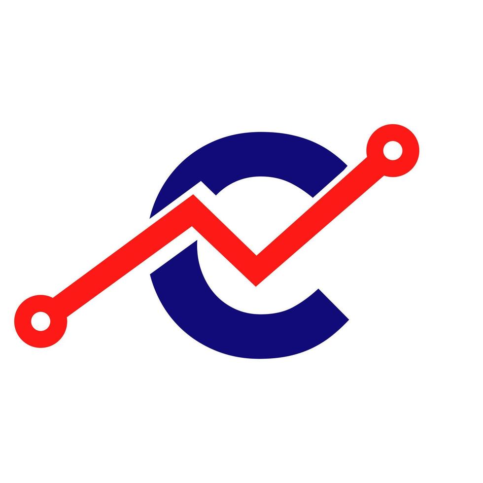 digitaal brief c technologie icoon logo ontwerp. bedrijf, investering, financieel logo vector