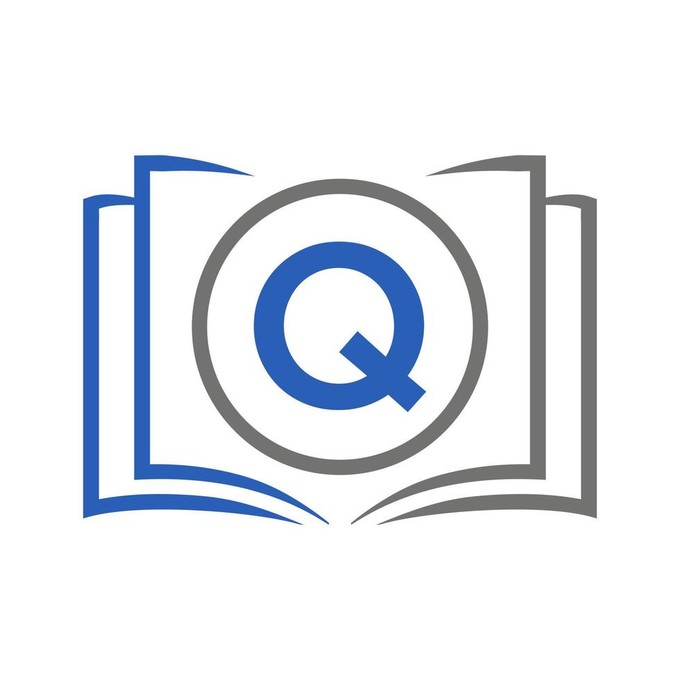 onderwijs logo Aan brief q sjabloon. eerste leerzaam teken concept sjabloon vector