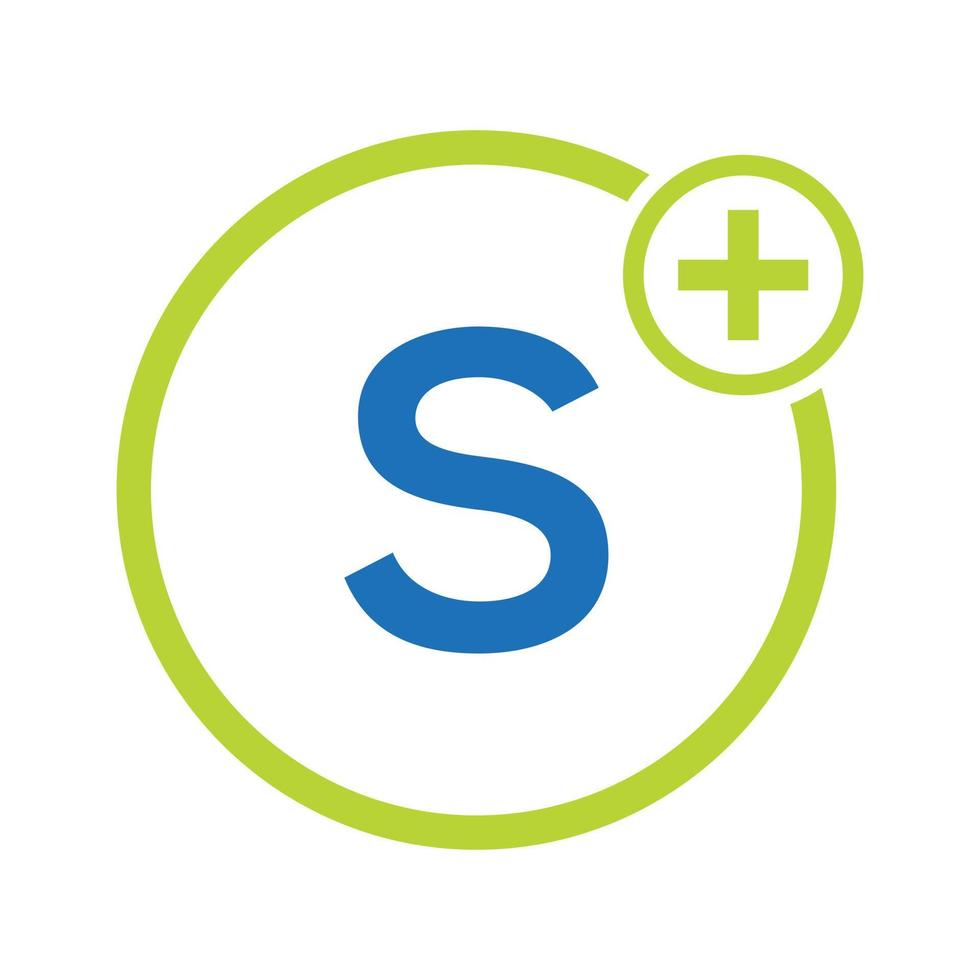 brief s gezondheidszorg symbool medisch logo sjabloon. artsen logo met stethoscoop teken vector