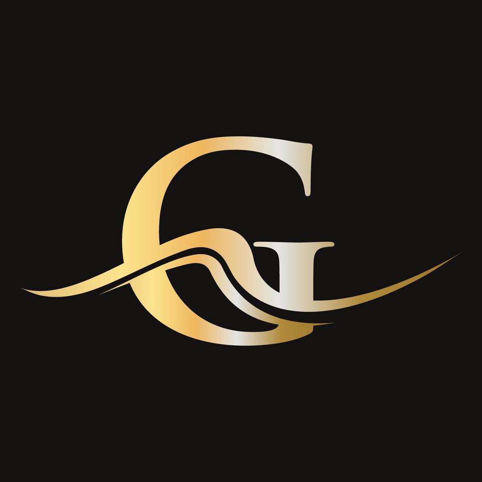 brief g logo ontwerp sjabloon luxe en elegant ontwerp vector