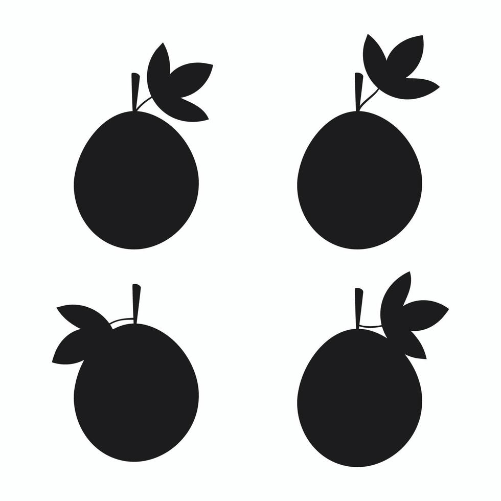 passie fruit reeks silhouetten. geïsoleerd vector illustratie Aan wit achtergrond.