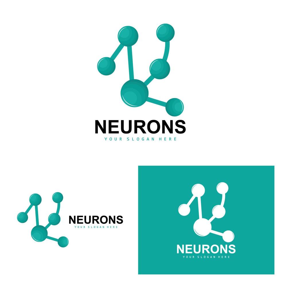 neuron logo, molecuul logo ontwerp, vector en, sjabloon illustratie