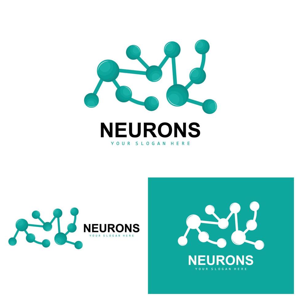 neuron logo, molecuul logo ontwerp, vector en, sjabloon illustratie