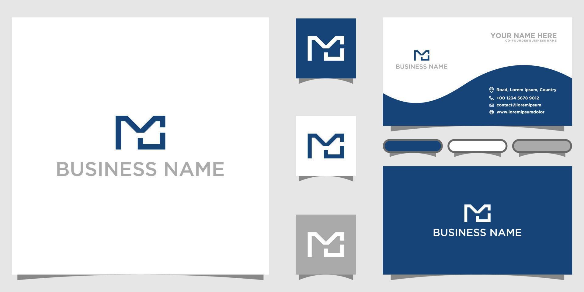 brief mc logo met een elegant zakelijke identiteit met bedrijf kaart sjabloon vector