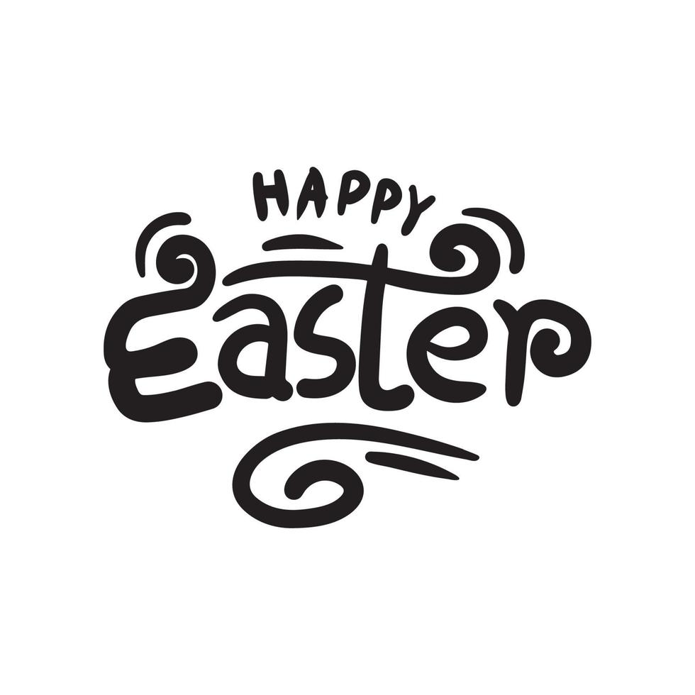 gelukkig Pasen hand- getrokken belettering en schoonschrift ontwerp voor vakantie groet kaart en uitnodiging van de gelukkig Pasen dag vector