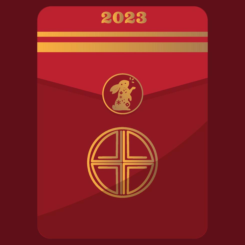 angpau Chinese nieuw jaar de jaar van de konijn in 2023 vector