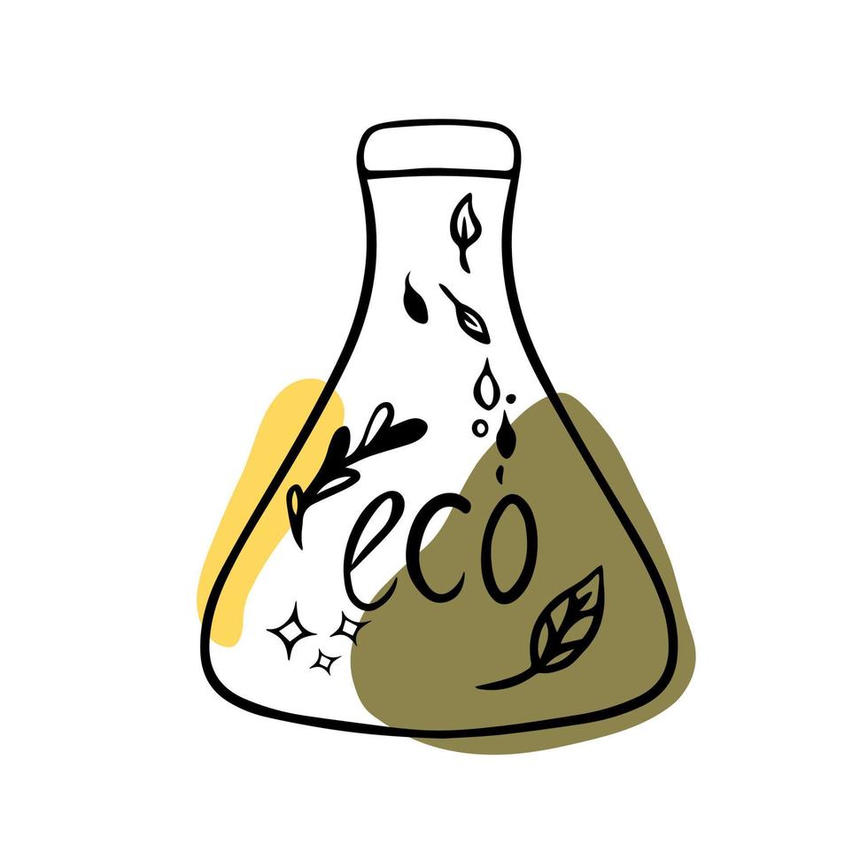 tekening eco vector. ecologie fles vector