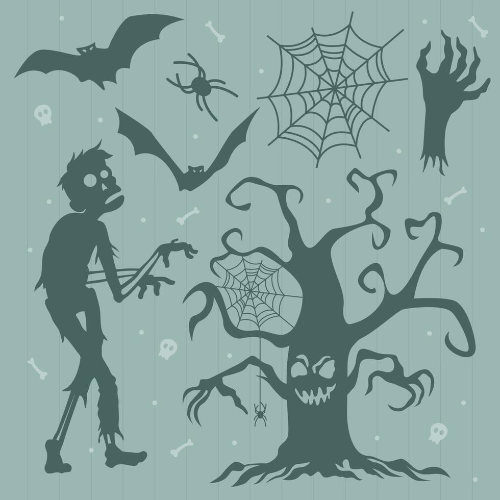 halloween silhouet element ontwerp collectie.eps vector