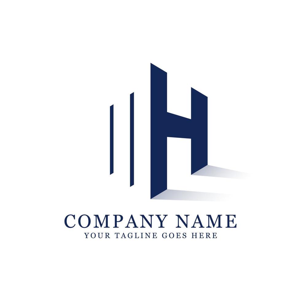 mh eerste logo inspiratie, negatief ruimte brief logo ontwerpen vector