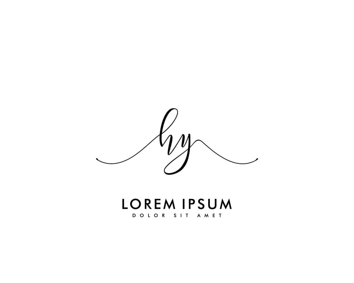 eerste hoi vrouwelijk logo schoonheid monogram en elegant logo ontwerp, handschrift logo van eerste handtekening, bruiloft, mode, bloemen en botanisch met creatief sjabloon vector