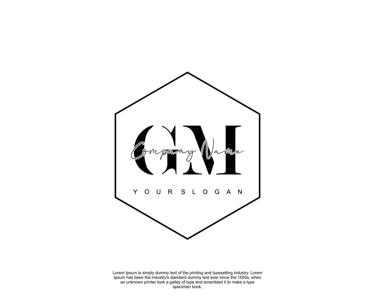 eerste gm vrouwelijk logo schoonheid monogram en elegant logo ontwerp, handschrift logo van eerste handtekening, bruiloft, mode, bloemen en botanisch met creatief sjabloon vector