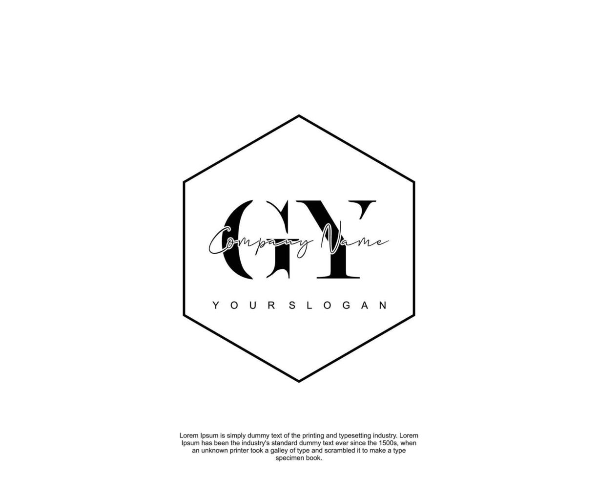 eerste gy vrouwelijk logo schoonheid monogram en elegant logo ontwerp, handschrift logo van eerste handtekening, bruiloft, mode, bloemen en botanisch met creatief sjabloon vector