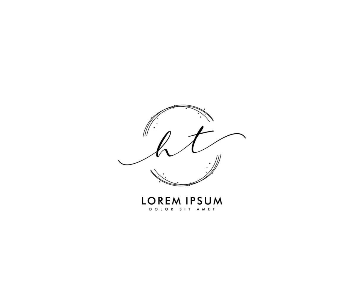 eerste ht vrouwelijk logo schoonheid monogram en elegant logo ontwerp, handschrift logo van eerste handtekening, bruiloft, mode, bloemen en botanisch met creatief sjabloon vector