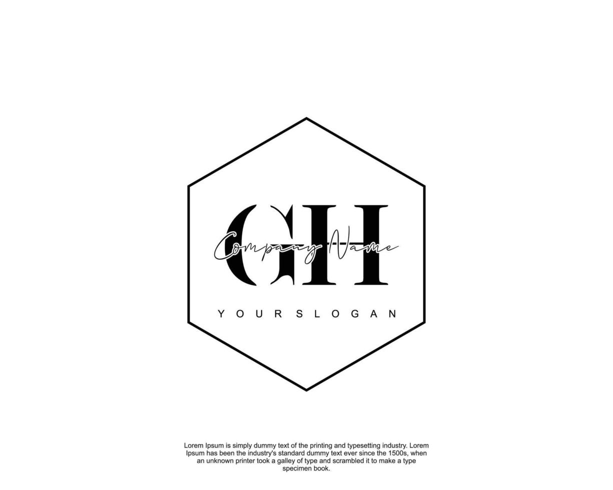 eerste gh vrouwelijk logo schoonheid monogram en elegant logo ontwerp, handschrift logo van eerste handtekening, bruiloft, mode, bloemen en botanisch met creatief sjabloon vector