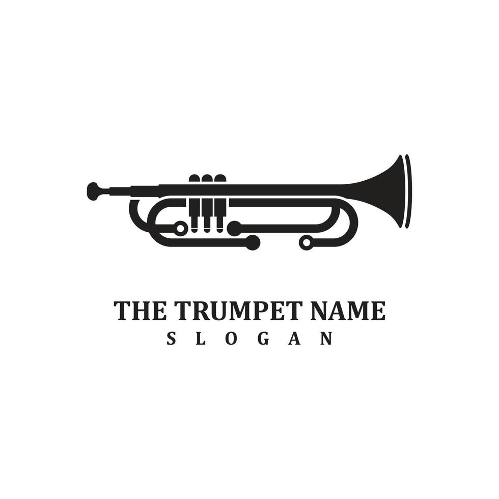 musical instrument gemakkelijk icoon trompet voor jazz- muziek- vector