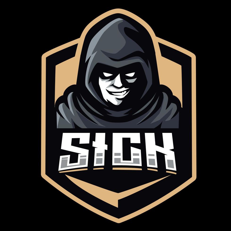 hacker anoniem mascotte logo esport sjabloon ontwerp vector