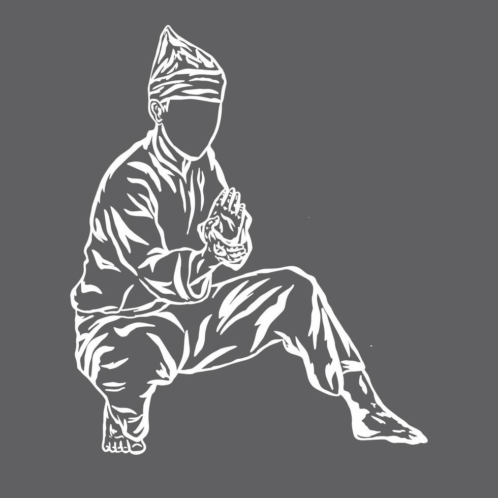 pencak silat illustratie artline vector