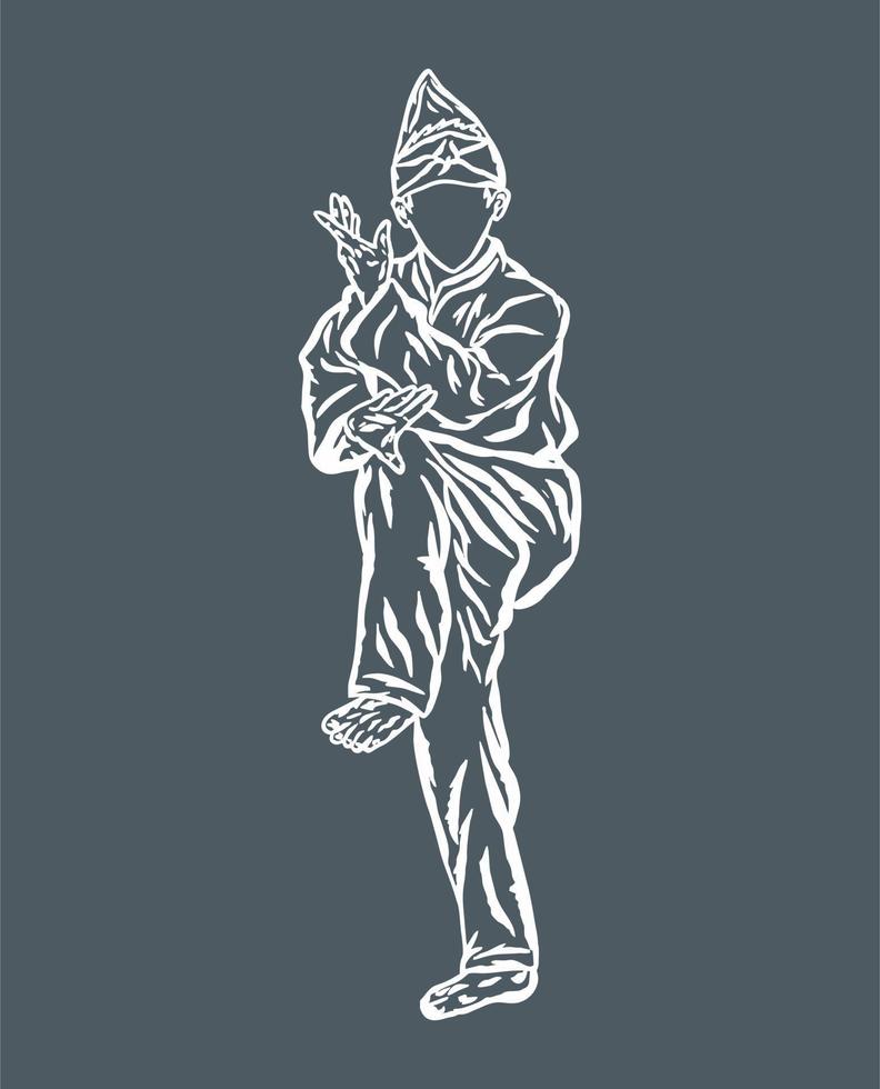 pencak silat illustratie artline vector