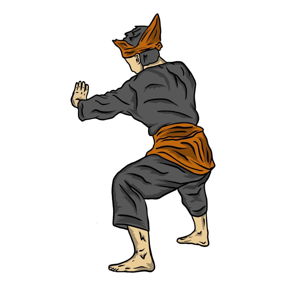 pencak silat vechter illustratie vlak vector