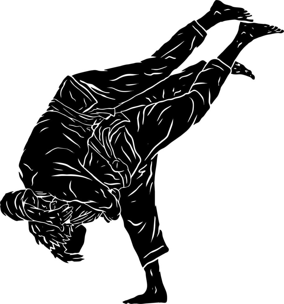 jiu jitsu silhouet vector icoon