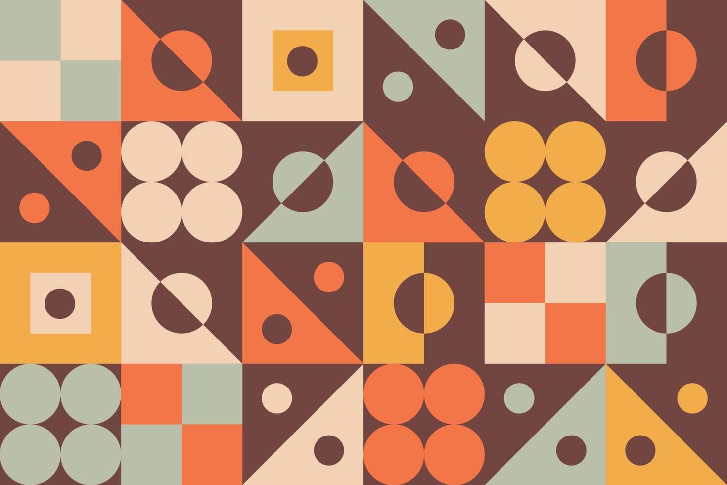 mozaïek- naadloos patroon met gemakkelijk ornament cirkels, pleinen en dots decoratief tileable achtergrond vector