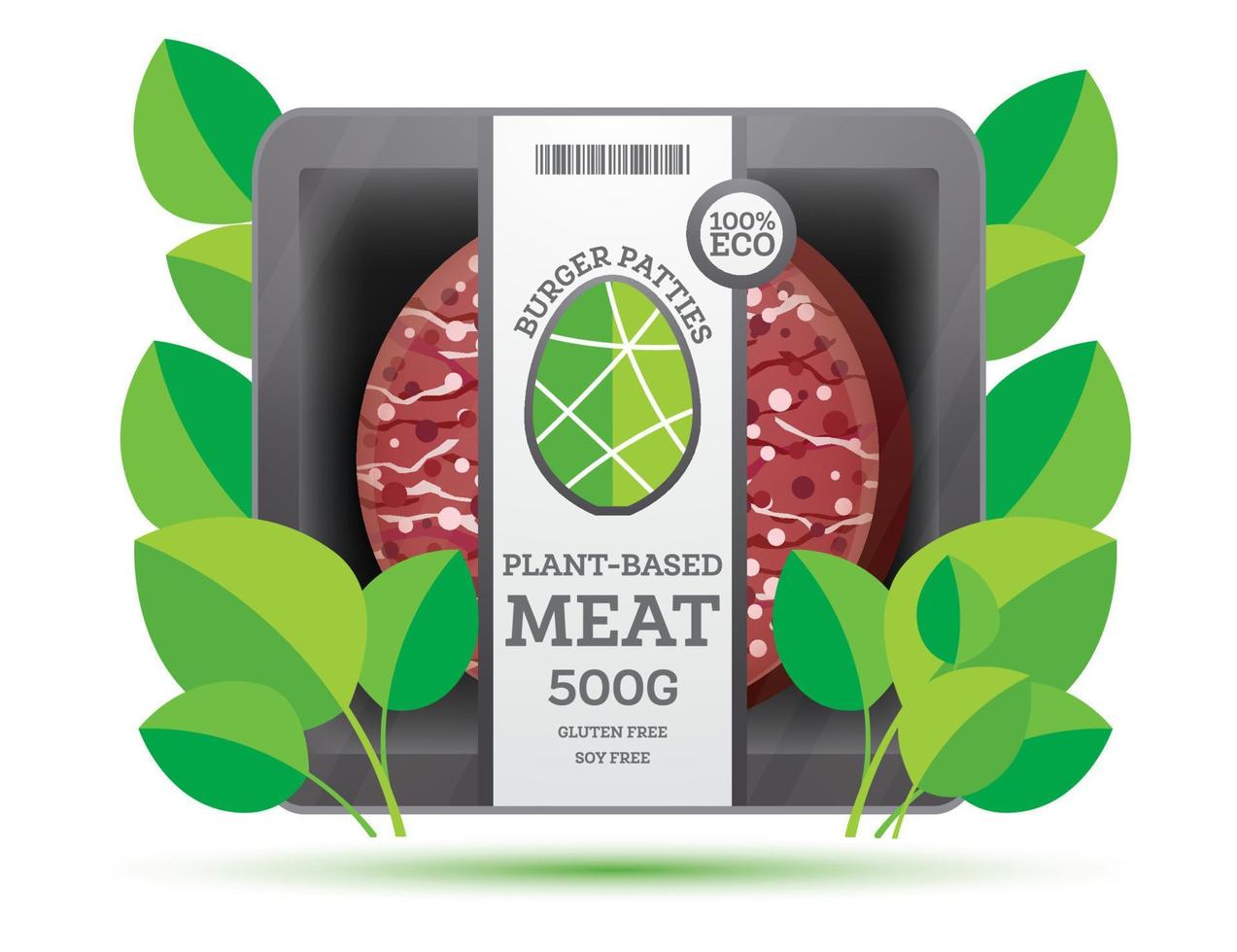 hamburger pasteitjes van fabriek gebaseerd vlees in pakket geïsoleerd Aan wit. vector