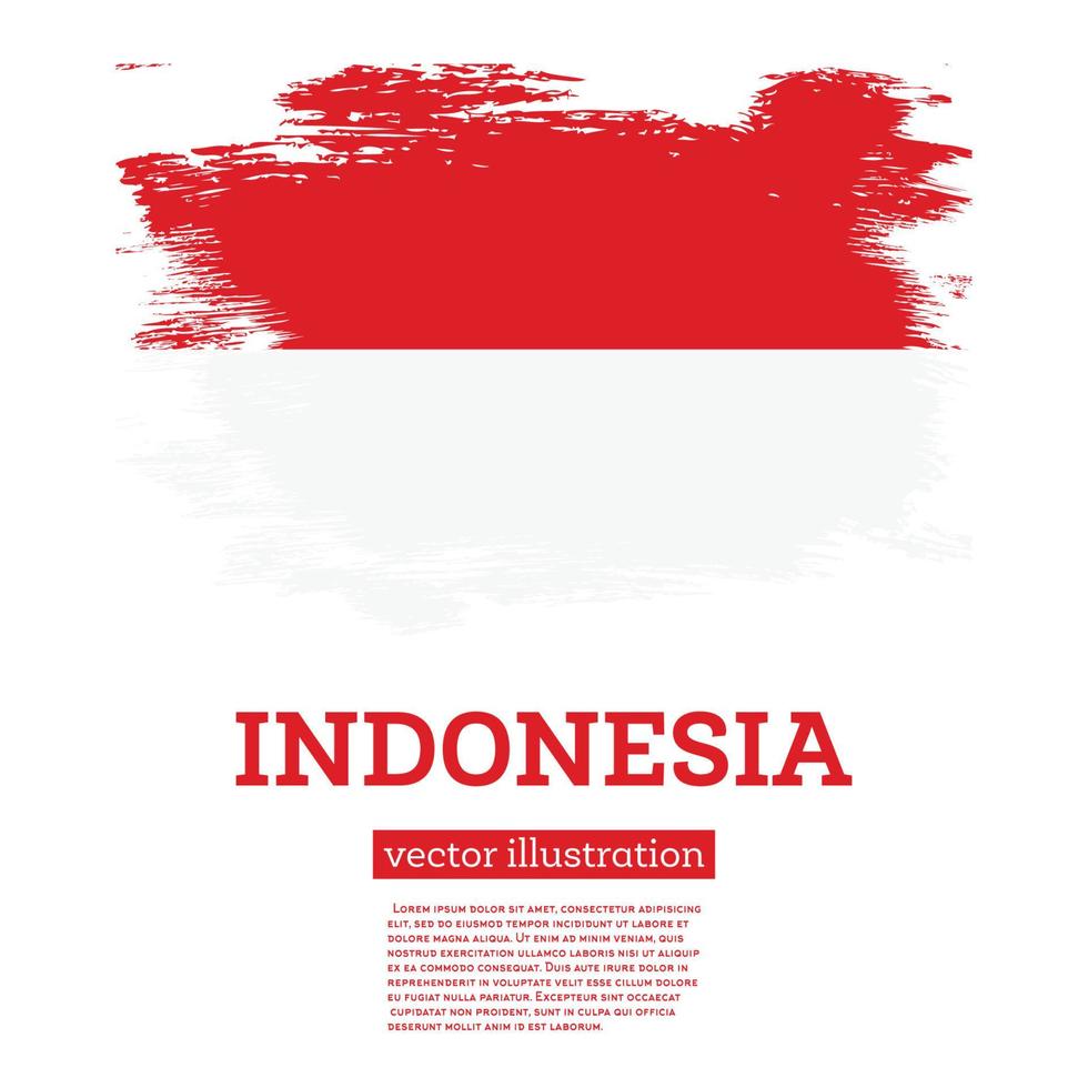 Indonesië vlag met borstel slagen. onafhankelijkheid dag. vector