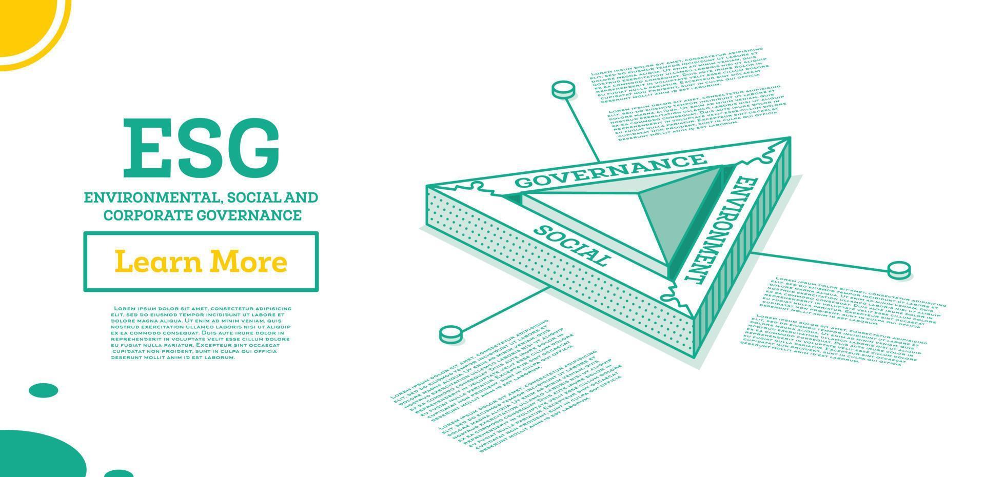 esg concept van milieu, sociaal en bestuur. vector