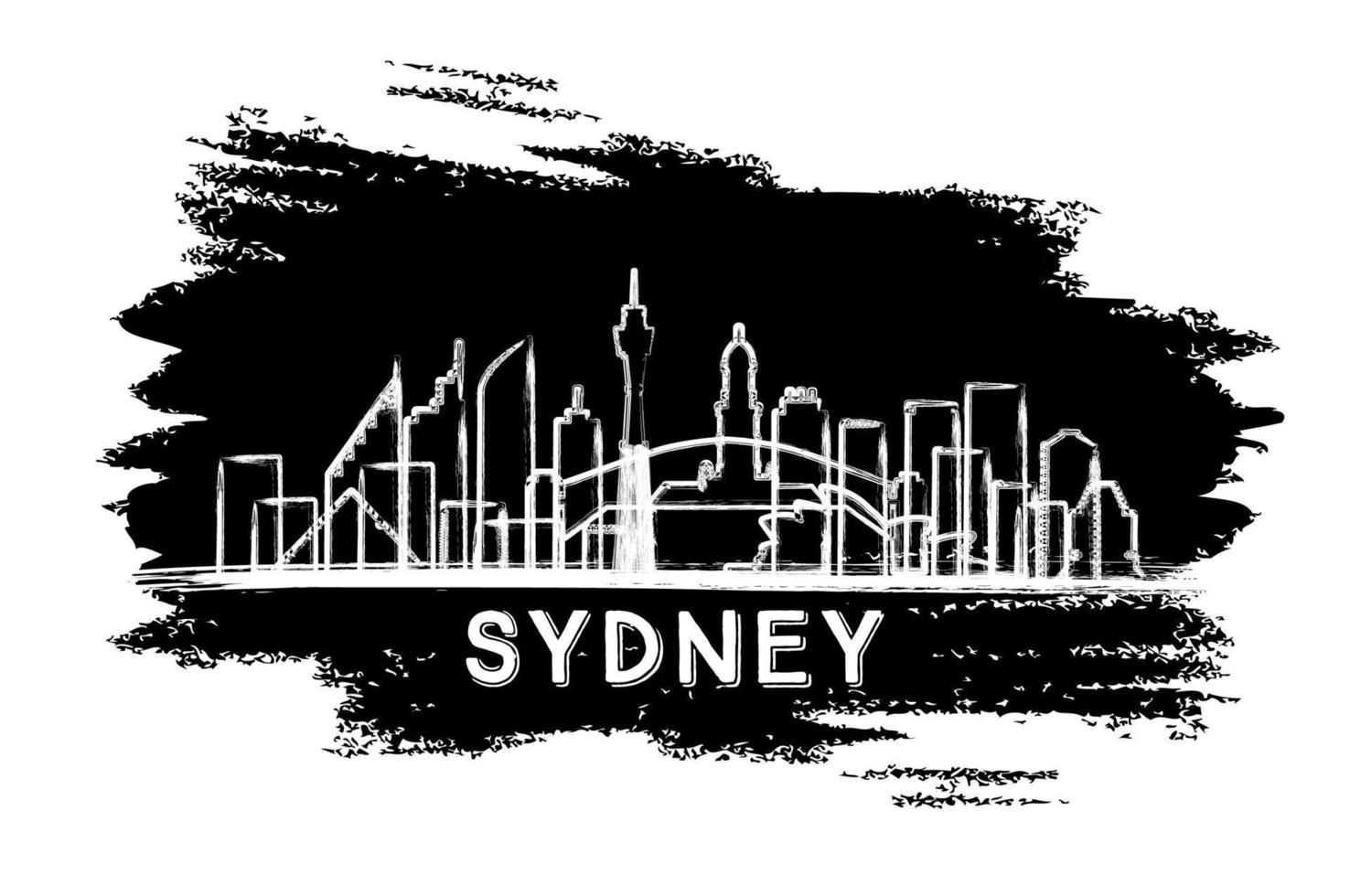 Sydney Australië stad horizon silhouet. hand- getrokken schetsen. vector