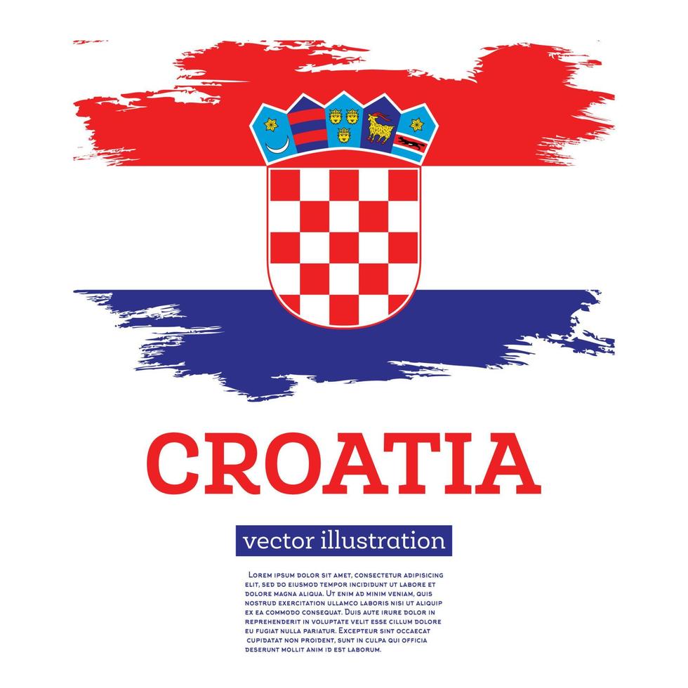 Kroatië vlag met borstel slagen. onafhankelijkheid dag. vector