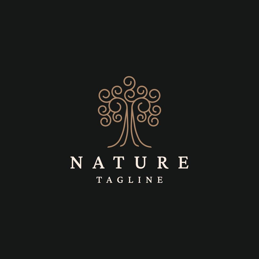 elegant natuurlijk boom logo icoon ontwerp sjabloon vlak vector