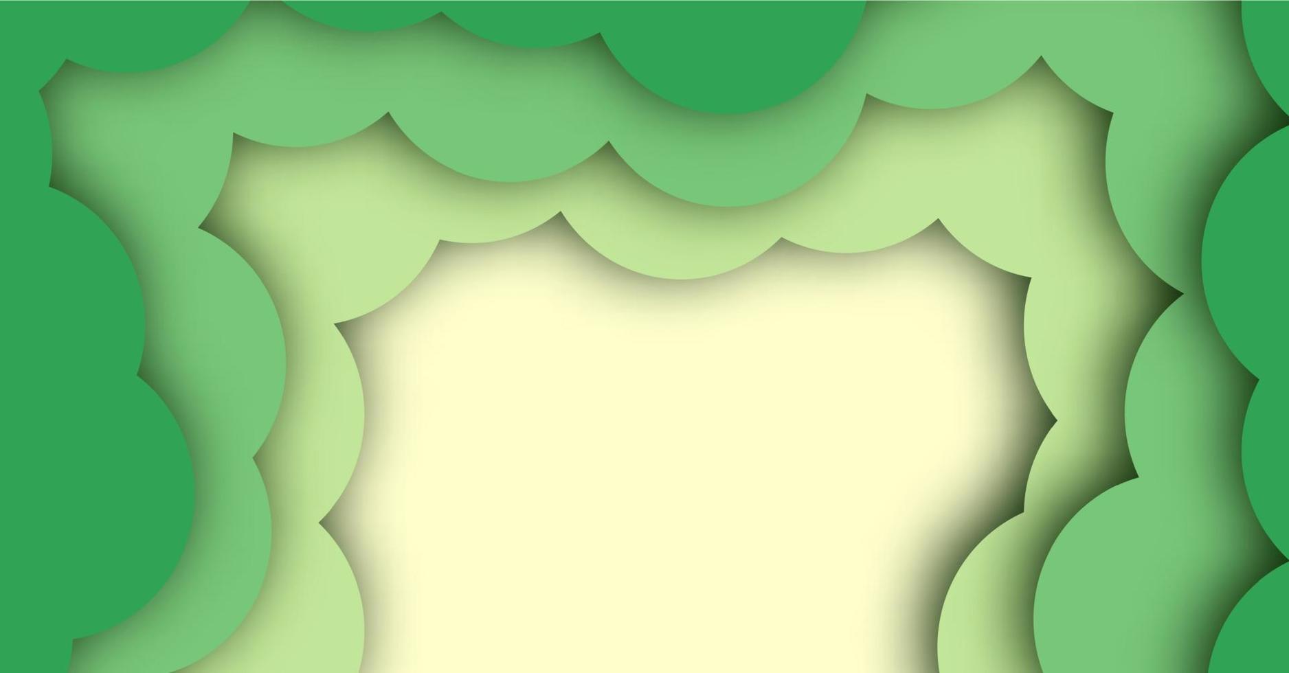 abstract achtergrond met groen papier besnoeiing vormen banier ontwerp. vector illustratie