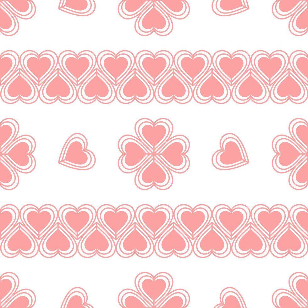 vector naadloos abstract patroon Aan een wit achtergrond. roze harten