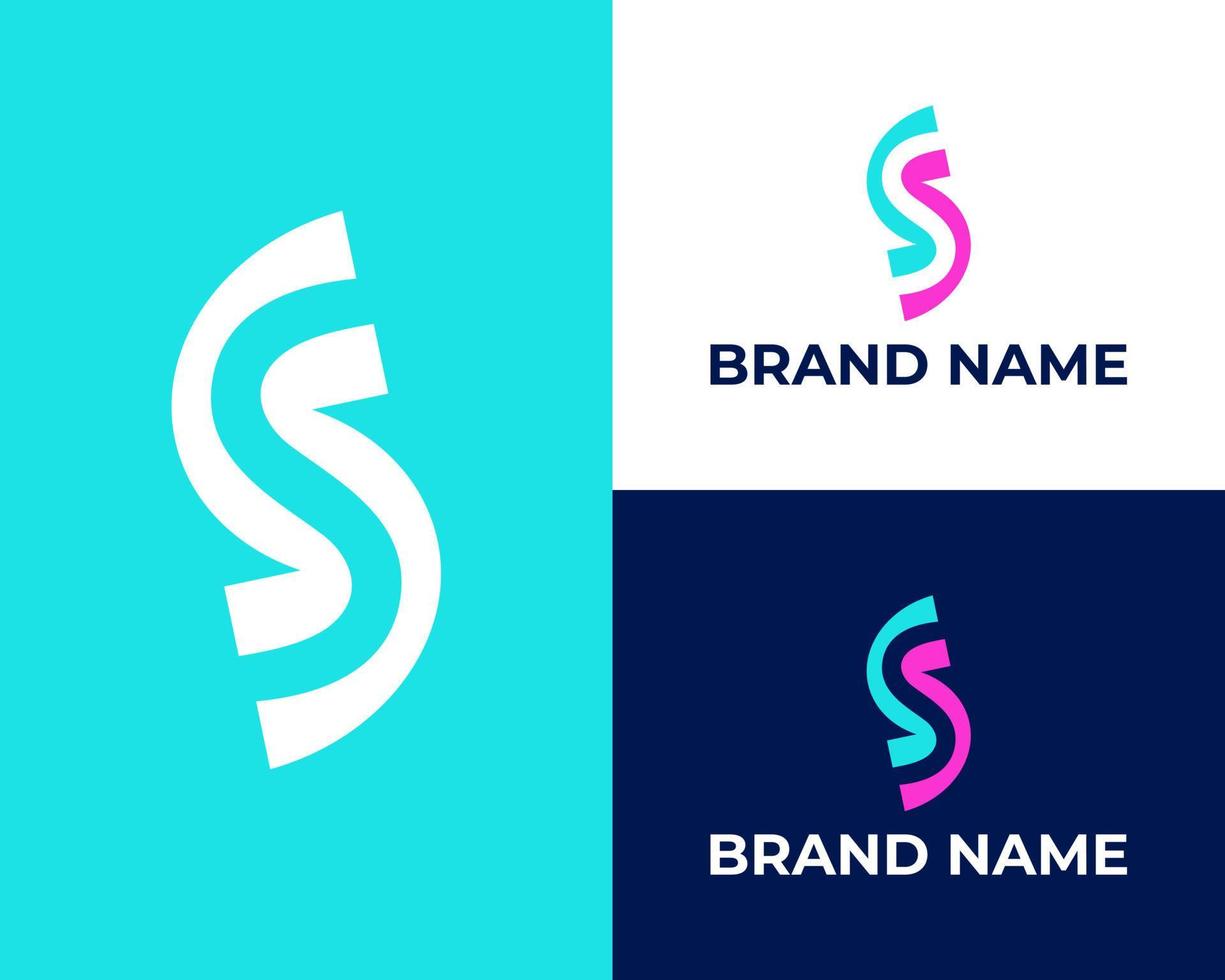 eerste brief s ss modern logo sjabloon pictogrammen voor bedrijf vector