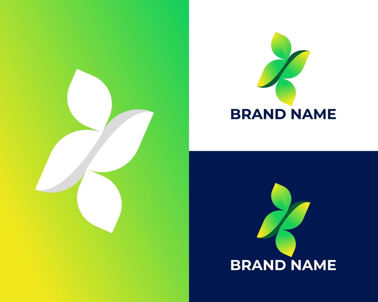 s groen blad logo ontwerp vector illustratie sjabloon