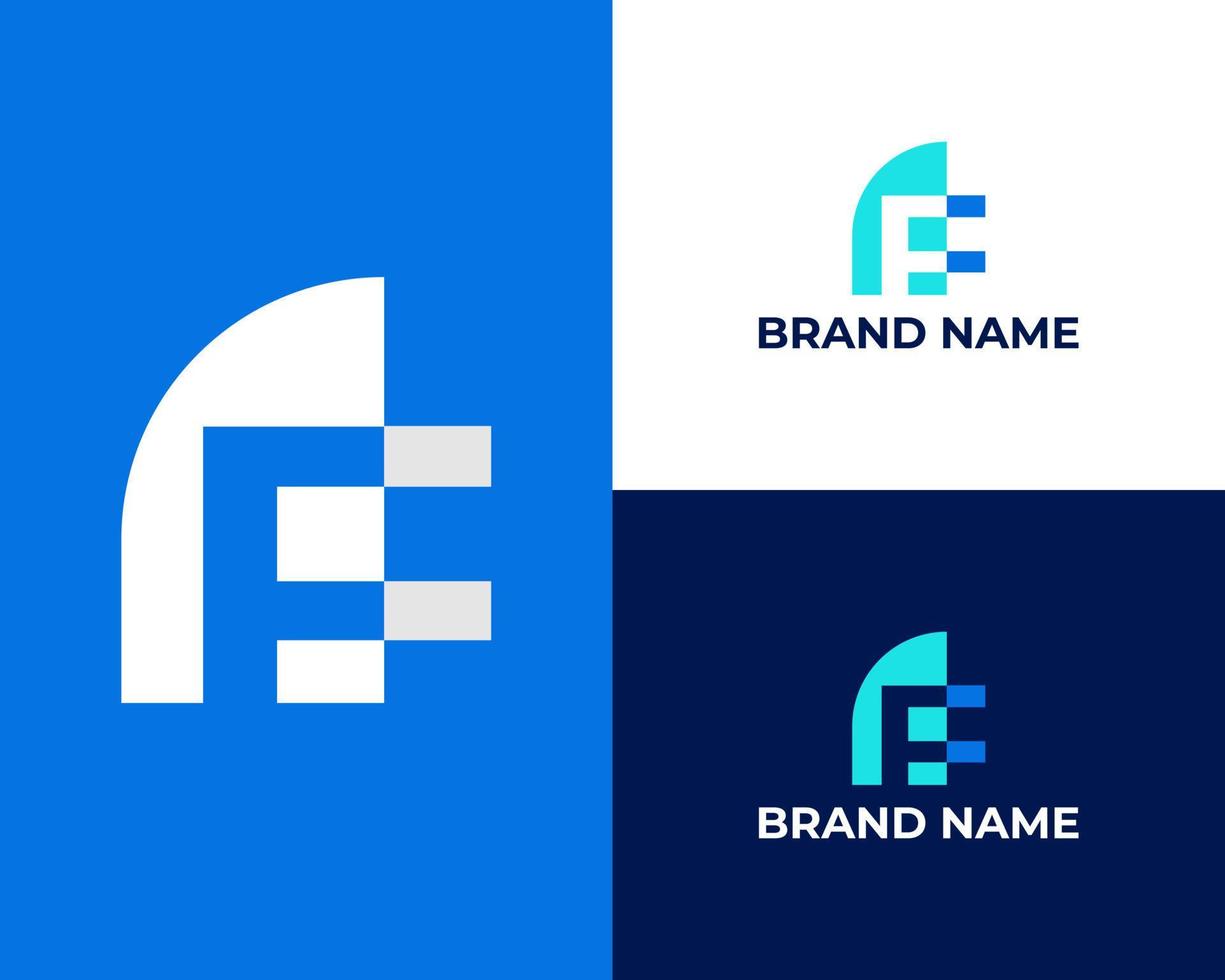 brief fe tech logo ontwerp sjabloon vector