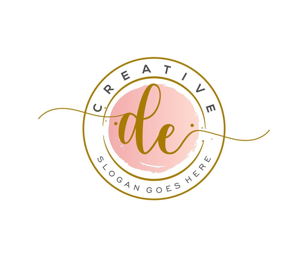 eerste de vrouwelijk logo schoonheid monogram en elegant logo ontwerp, handschrift logo van eerste handtekening, bruiloft, mode, bloemen en botanisch met creatief sjabloon. vector