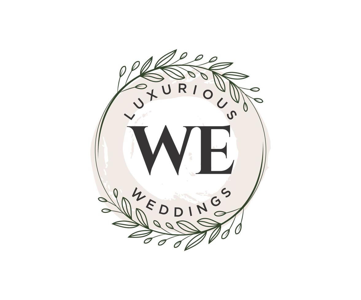 wij initialen brief bruiloft monogram logos sjabloon, hand- getrokken modern minimalistisch en bloemen Sjablonen voor uitnodiging kaarten, opslaan de datum, elegant identiteit. vector