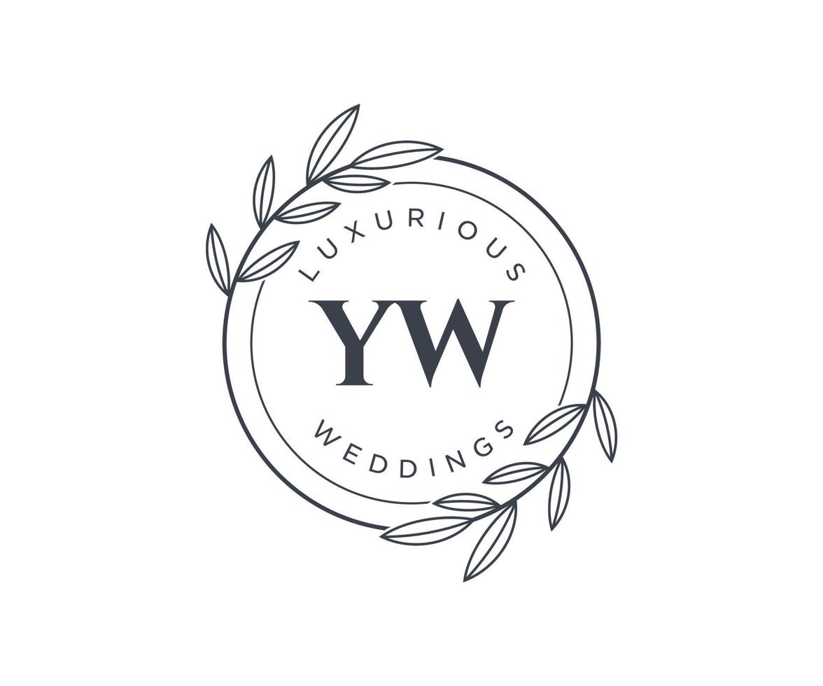 yw initialen brief bruiloft monogram logos sjabloon, hand- getrokken modern minimalistisch en bloemen Sjablonen voor uitnodiging kaarten, opslaan de datum, elegant identiteit. vector