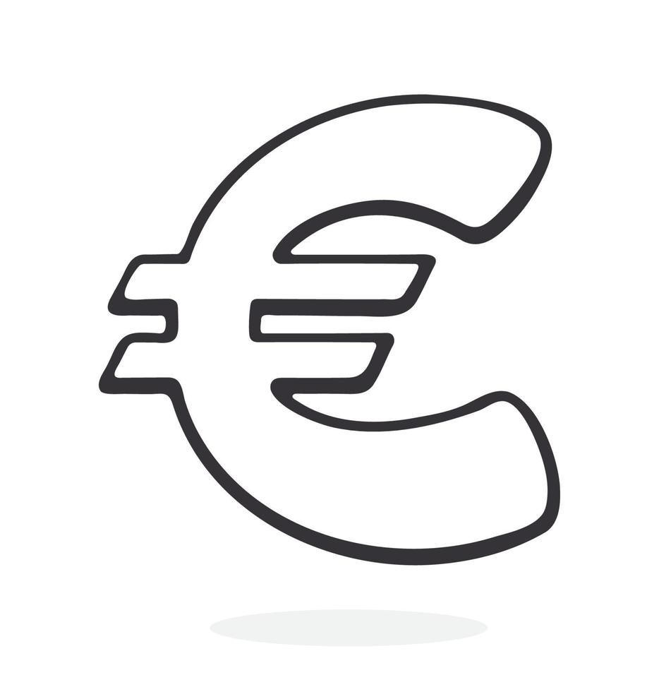 tekening van euro teken vector