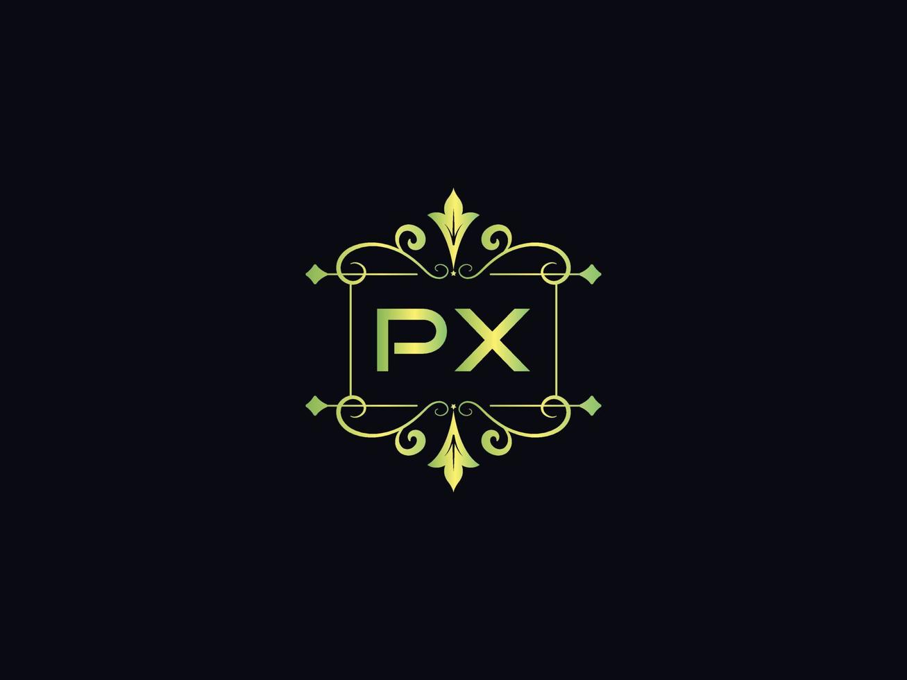 monogram px luxe logo, minimaal px brief logo ontwerp vector