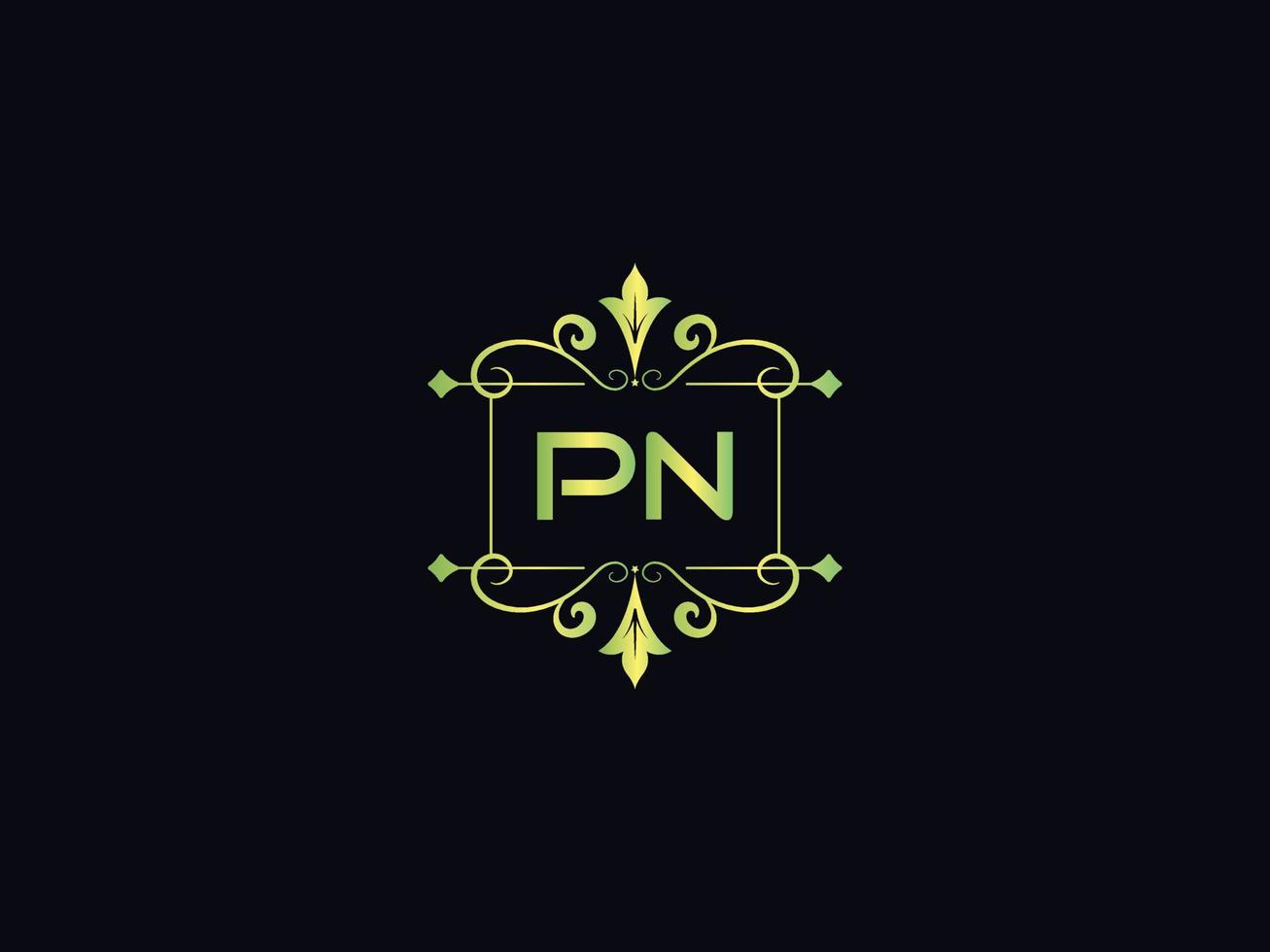 monogram pn luxe logo, minimaal pn brief logo ontwerp vector