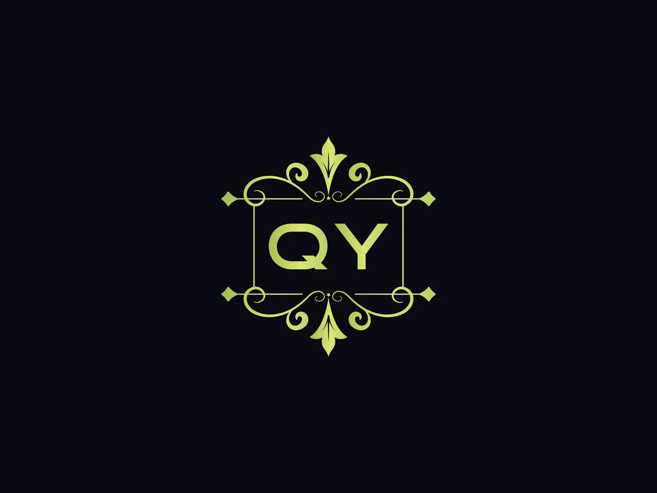 modern qy logo icoon, mooi qy luxe brief logo vector