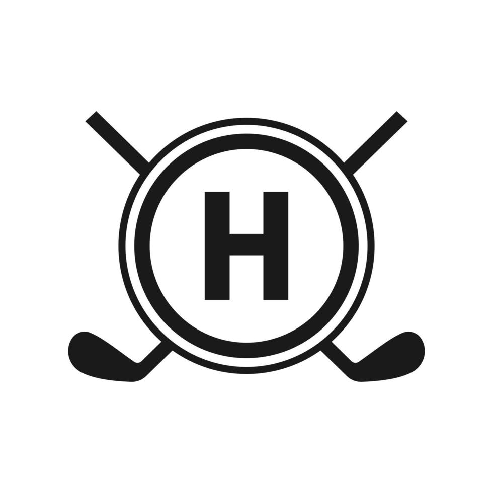 hockey logo Aan brief h vector sjabloon. Amerikaans ijs hockey toernooi sport team logo