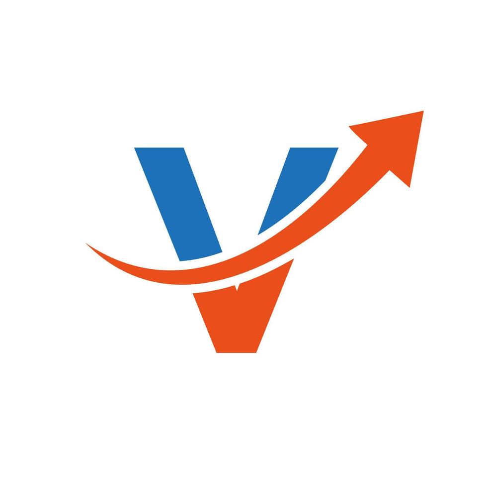 brief v financiën logo concept. afzet en financieel bedrijf logo. financieel logo sjabloon met afzet groei pijl vector