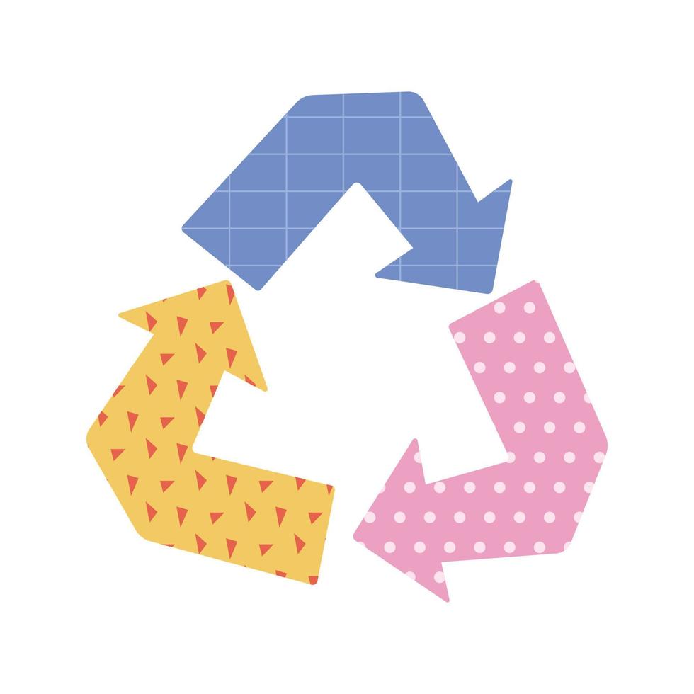 schattig pastel recycling teken. ecologie thema, modern modieus ontwerp vector