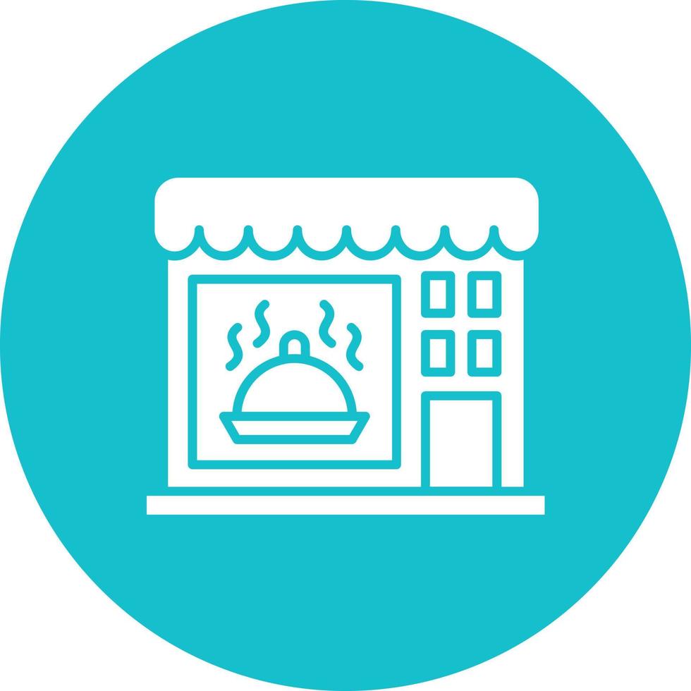 restaurant glyph cirkel achtergrondpictogram vector