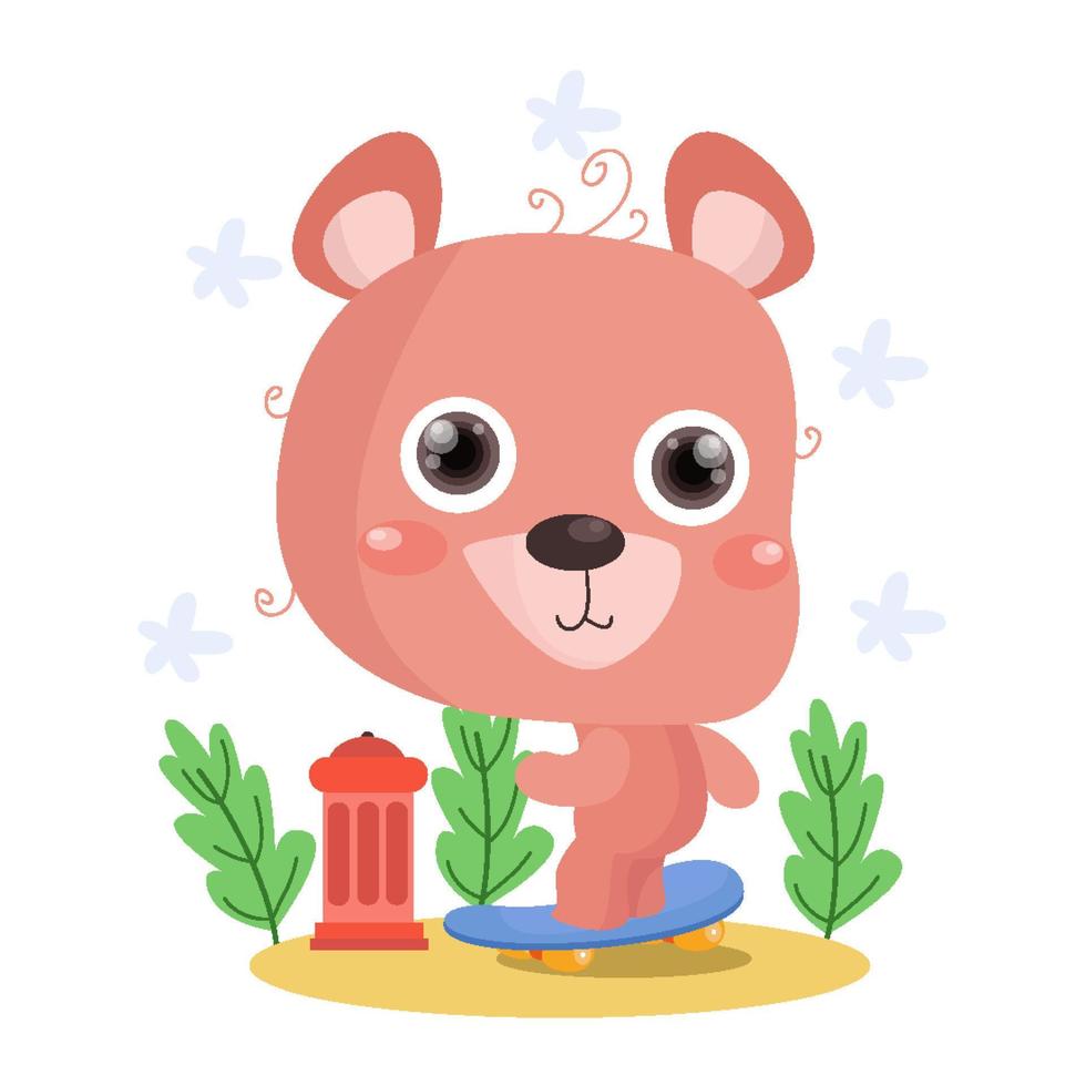 vlak schattig beer illustratie geschikt voor kind ontwerp vector